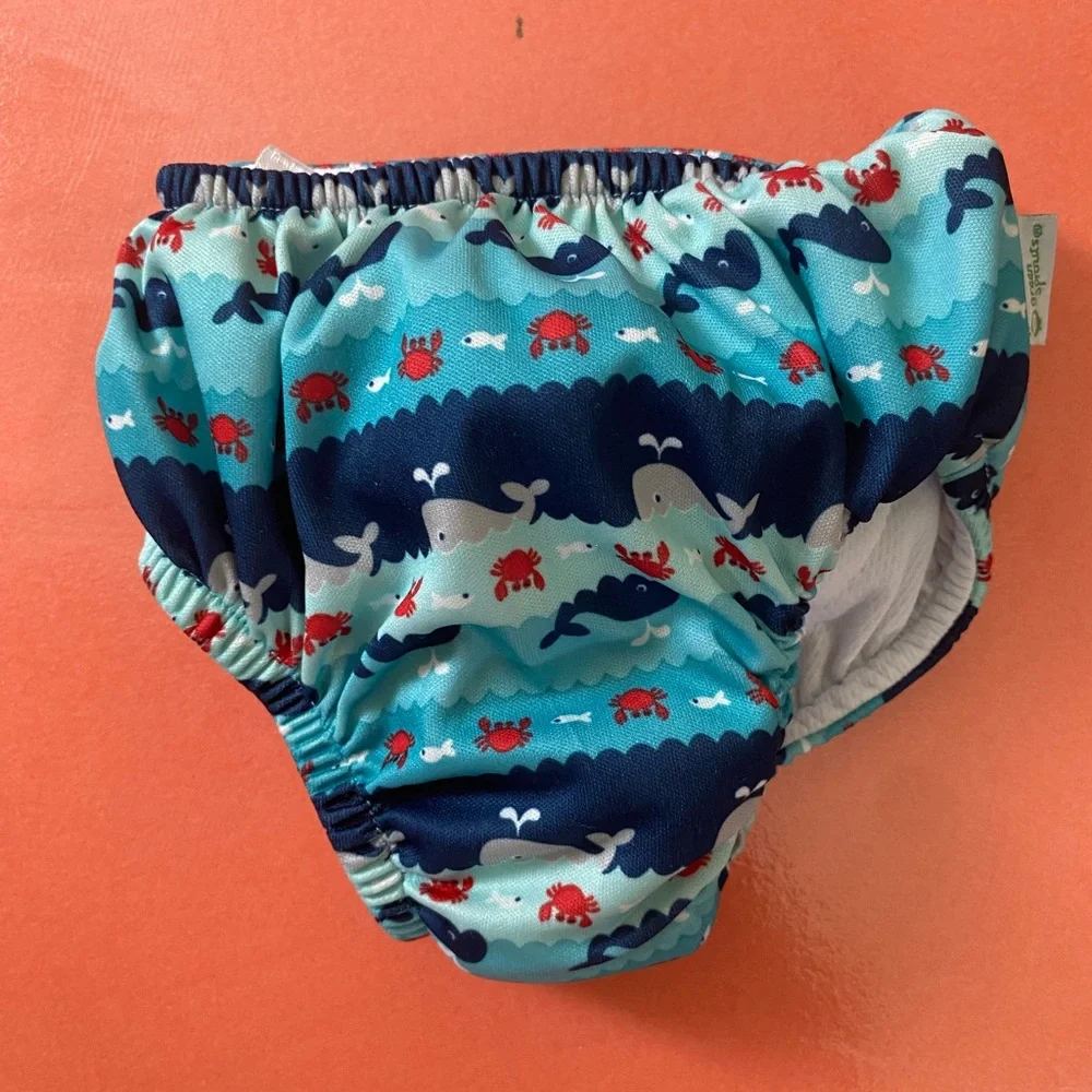 Green Sprouts Kids Ocean Print Swim Diaper Cover - Blue